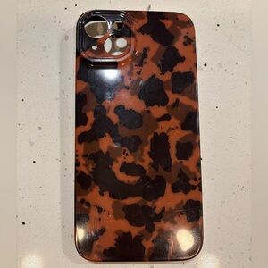 iPhone 15 plus Stylish Black and Brown Phone Case